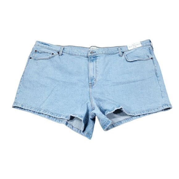 Abercrombie High Rise 4" Mom Shorts Light Wash Blue Stretch Denim Size 24 37 - Picture 1 of 10